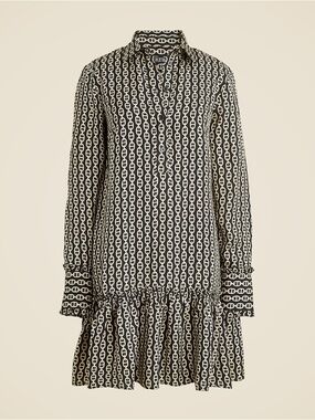 Like New Amelia Popover Shirt Dress in Chain Print
